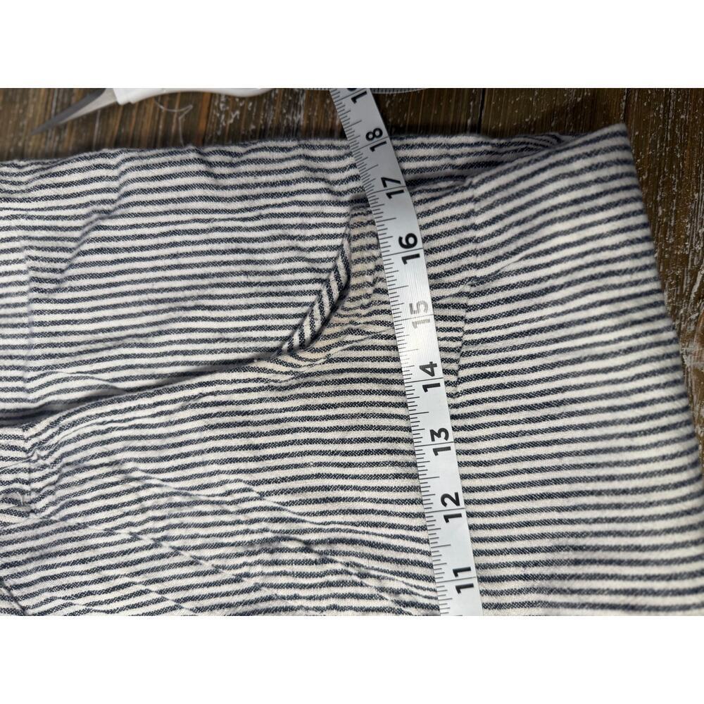 Gap Dress Stripe Button Front V-Neck Sleeveless Lightweight Linen Black Womens S - Picture 8 of 10